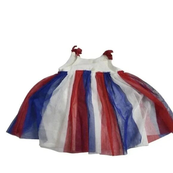 NWT Baby Gap Red White Blue 4th of July Firecracker American Tulle Dress 3-6M - Picture 7 of 8